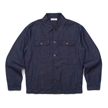 The Nazario Jacket in Cotton & Linen Indigo