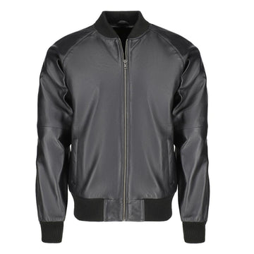 Black bomber style ribbed jacket