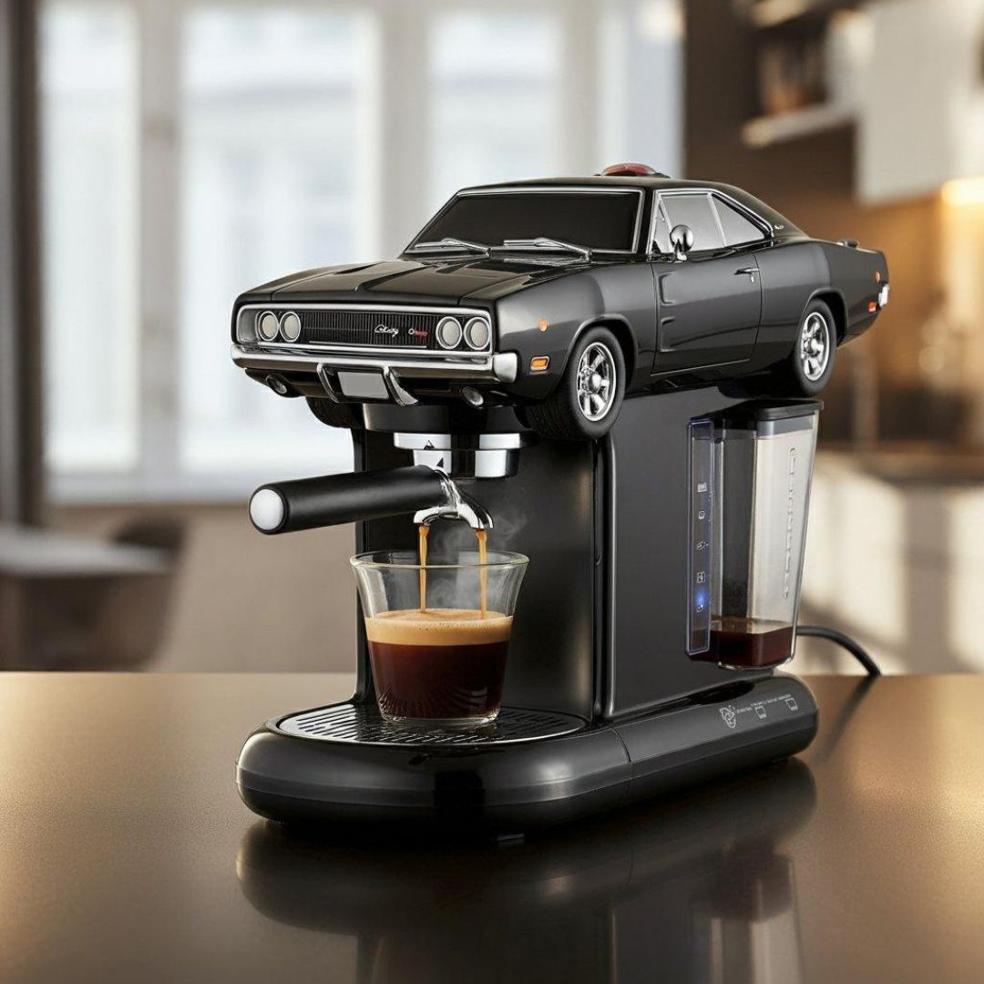 Dodge Charger Inspired Coffee Maker – Muscle Car Style Brew Machine