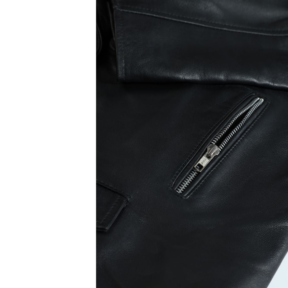 Classic biker style jacket with Epaulette