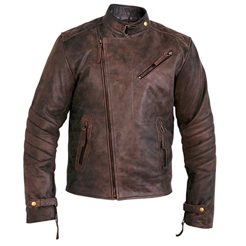 Floyd's Vintage Copper cafe racer style leather jacket