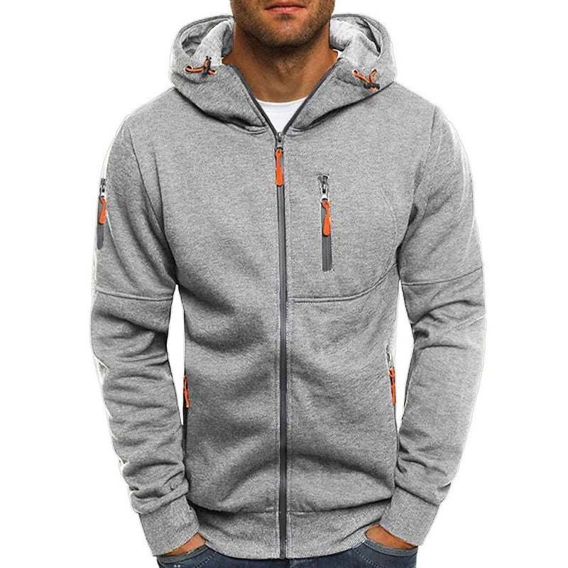 Men's Casual Cotton Blend Zipper Hooded Slim Fit Sports Jacket 87031331