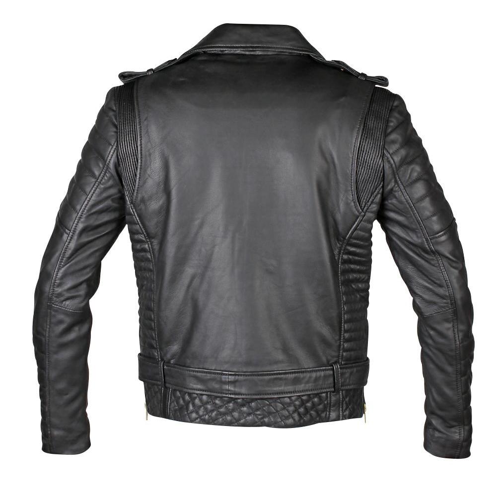 Mercado's quilted biker leather jacket with waist belt