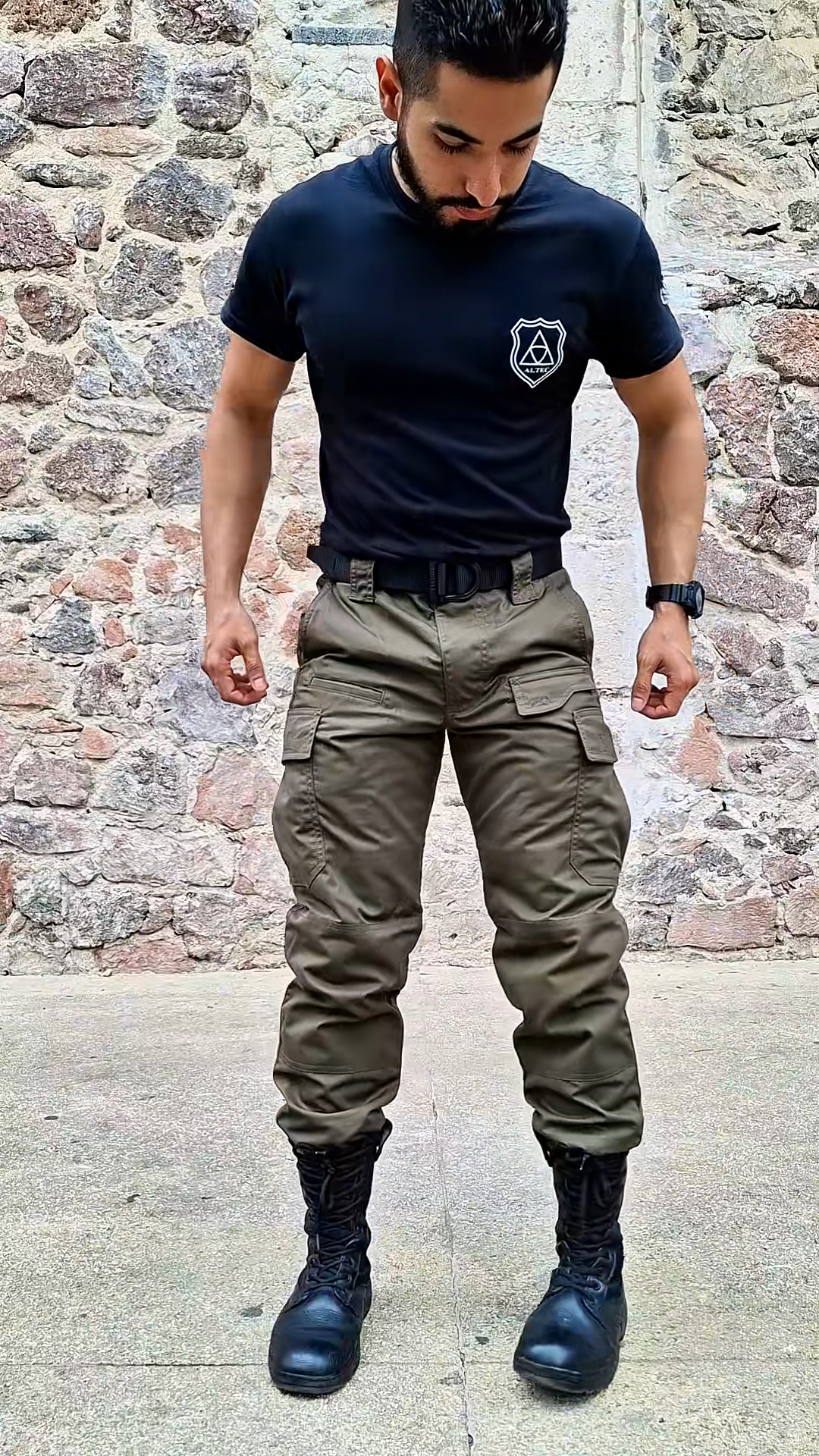 Olive Green Cargo Pants with Multiple Pockets