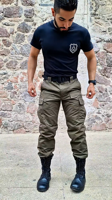 Olive Green Cargo Pants with Multiple Pockets