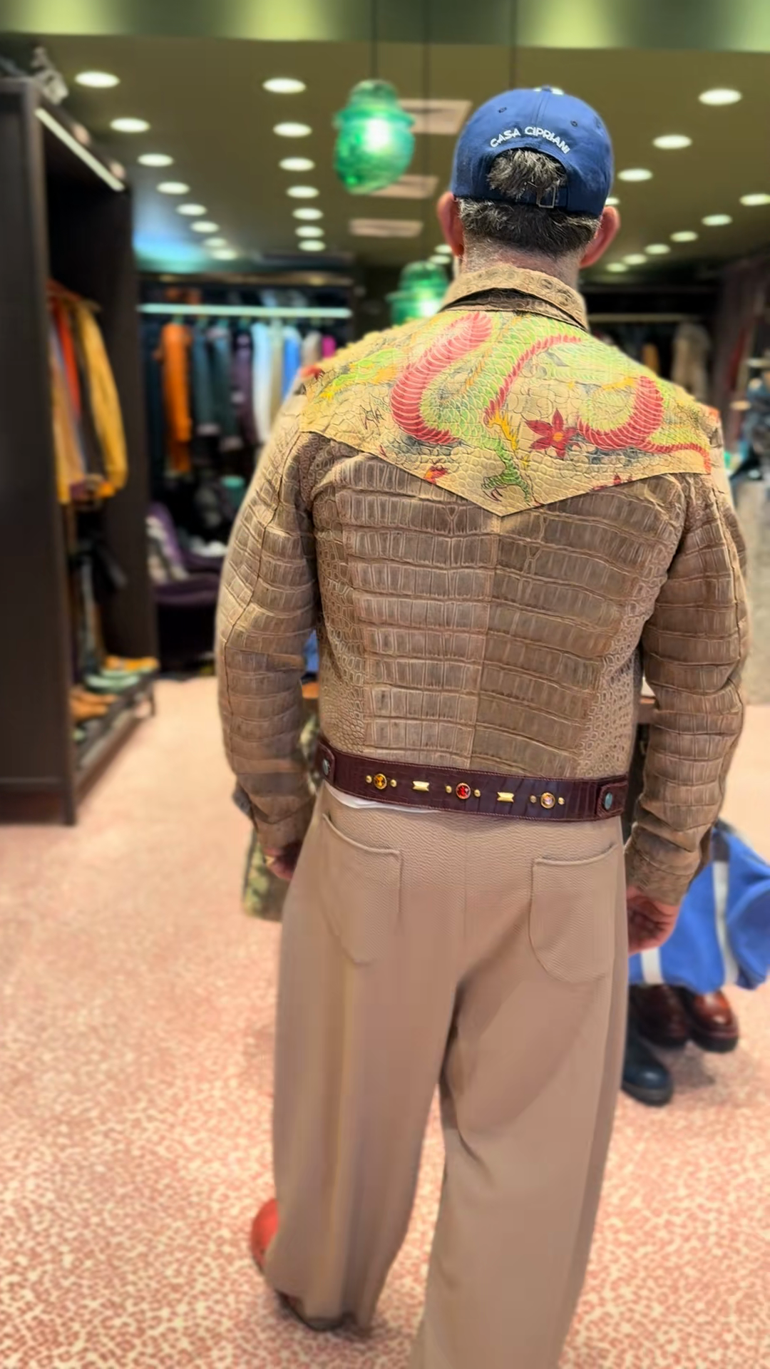 Embroidered Tan Denim Jacket