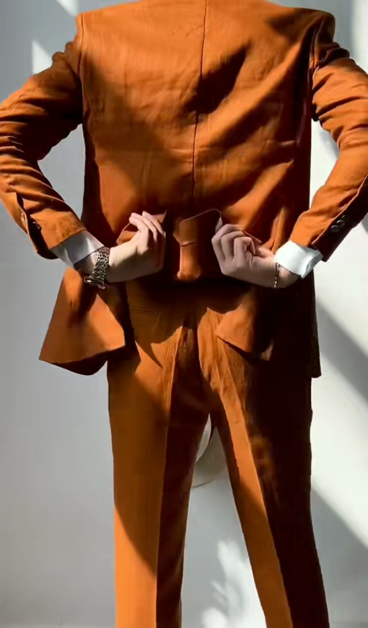 Rust - Colored Linen Suit