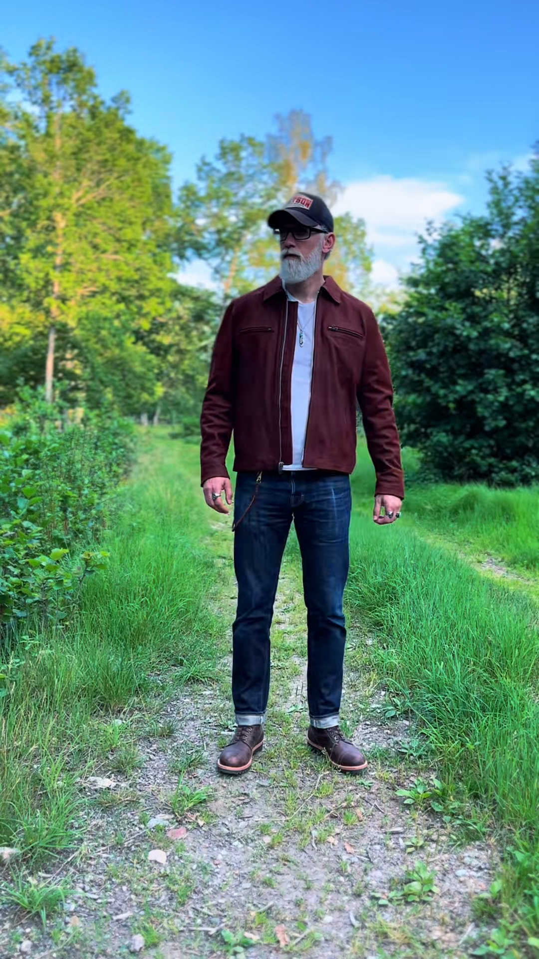 Burgundy Suede Zip - Up Jacket