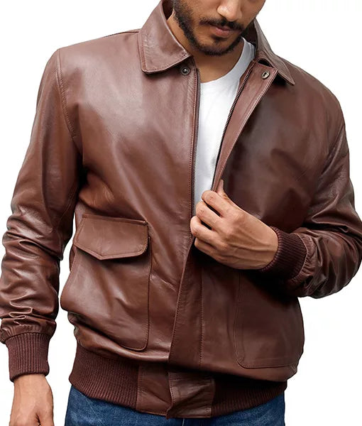Majestic Brown U.S.A.F A-2 FLIGHT JACKET