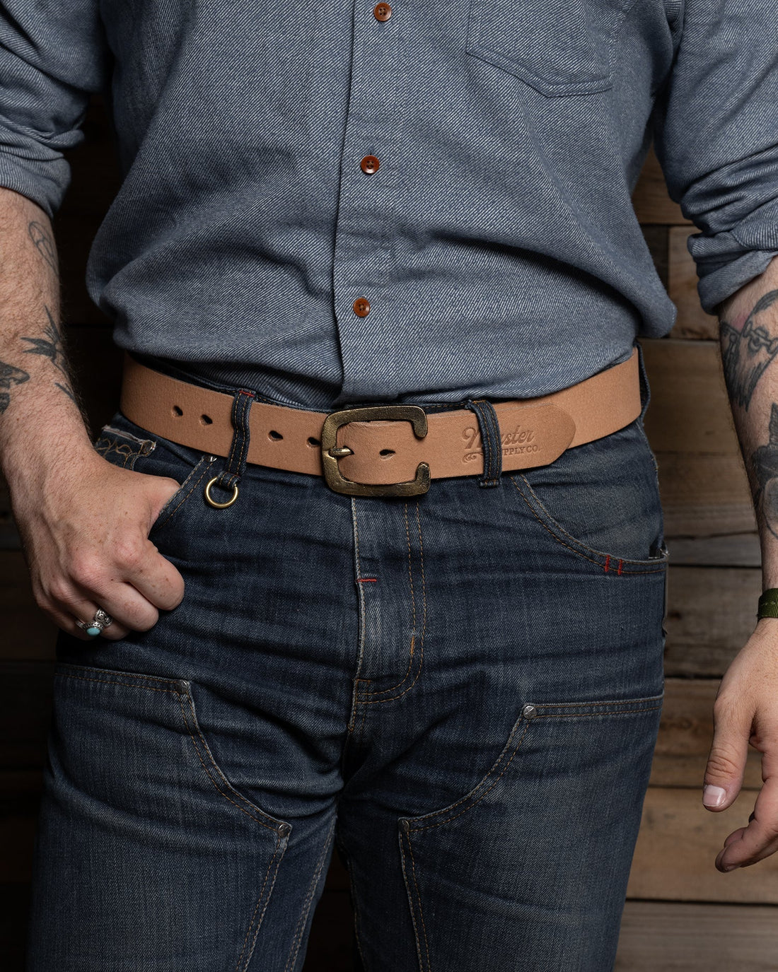 Belt: Tan with Rustic Buckle