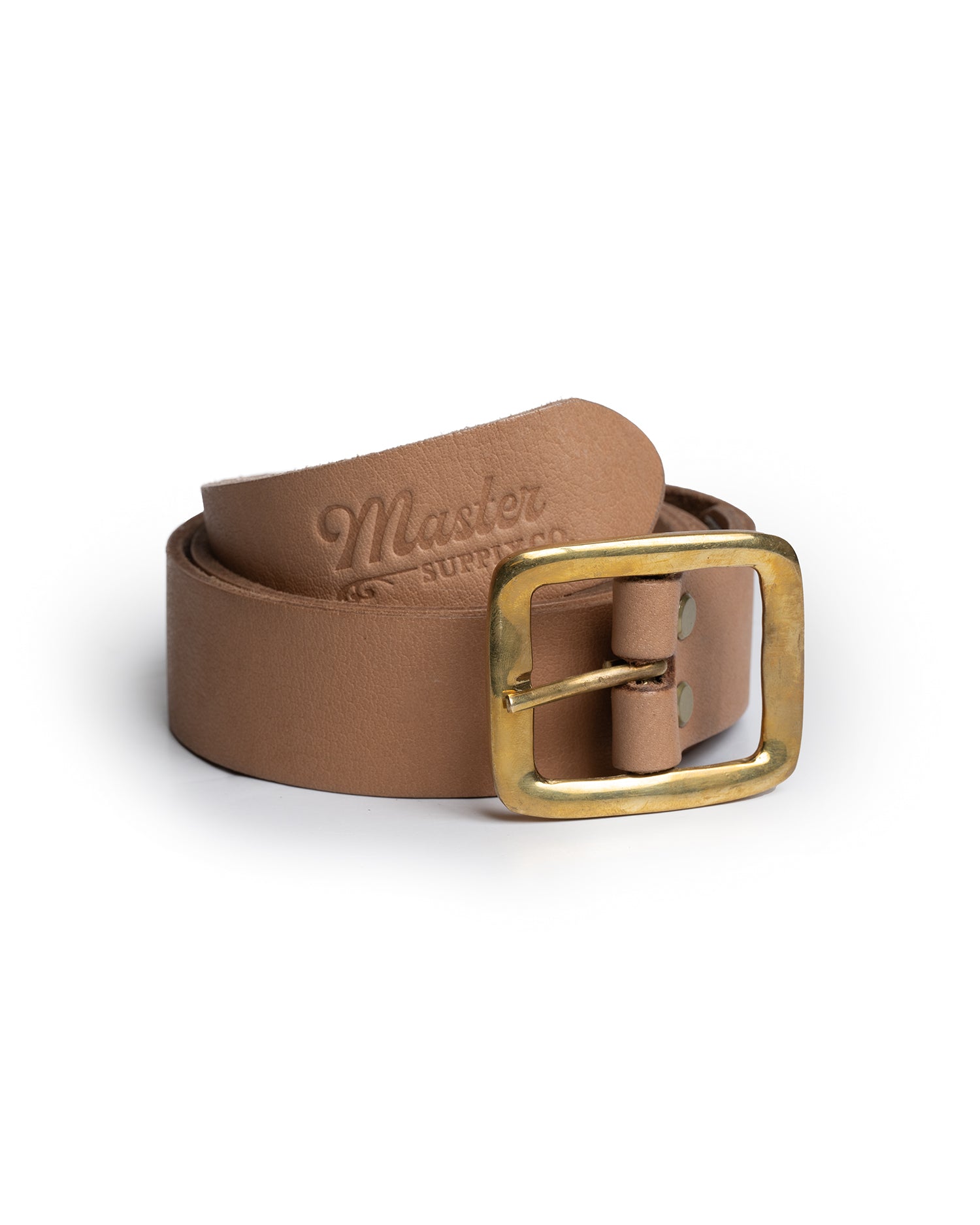 Belt: Tan with Brass Buckle