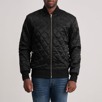 Danson Quilted Black Varsity Jacket