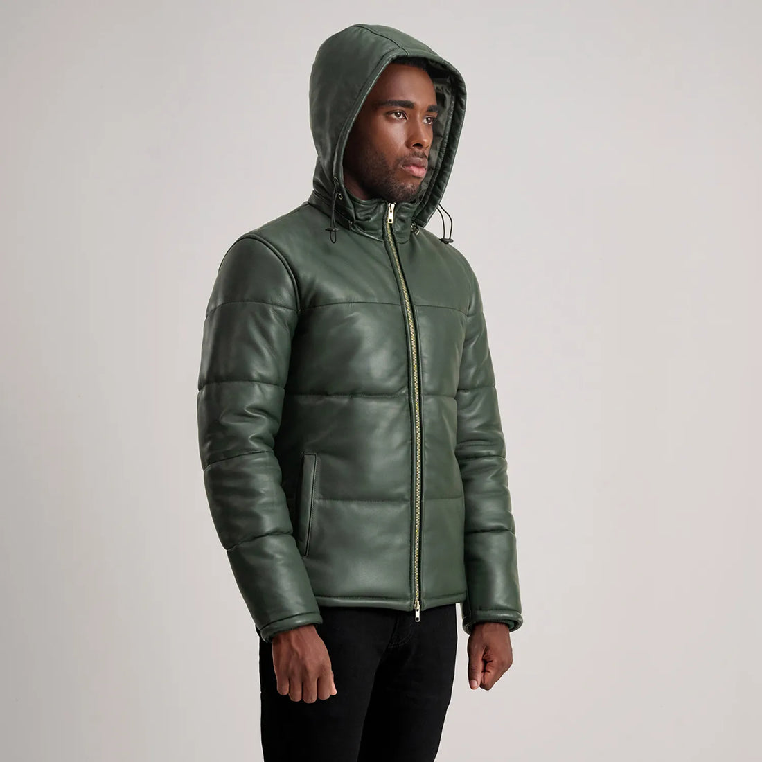 Gordon Green Hooded Leather Puffer Jacket