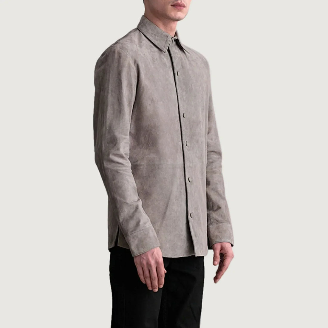 Haven Grey Suede Leather Shirt