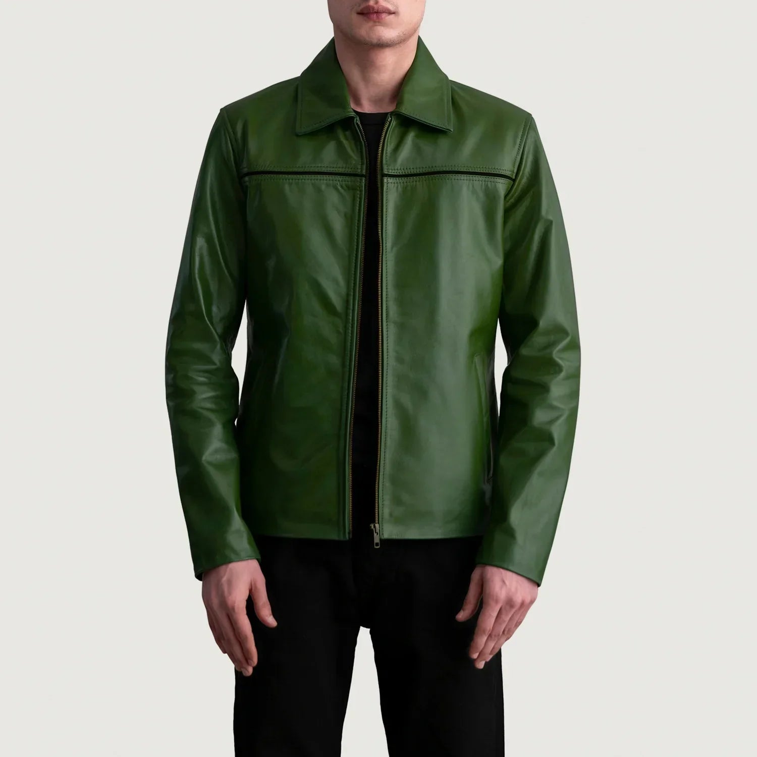 Mystical Green Leather Jacket