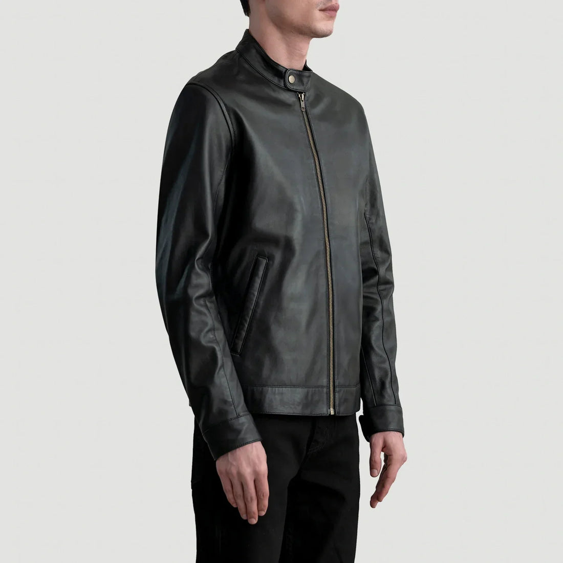 Zen Black Leather Biker Jacket