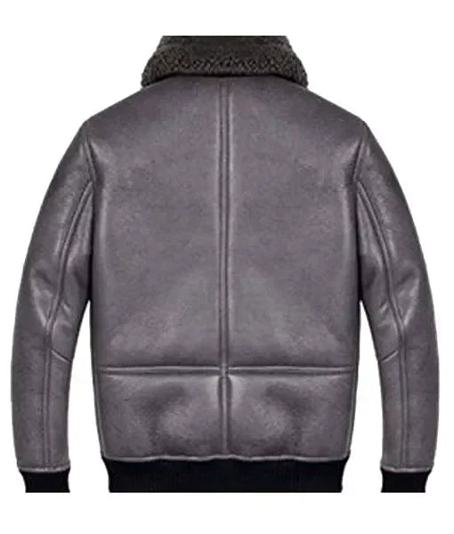 Men’s B2 Grey Shearling Leather Jacket