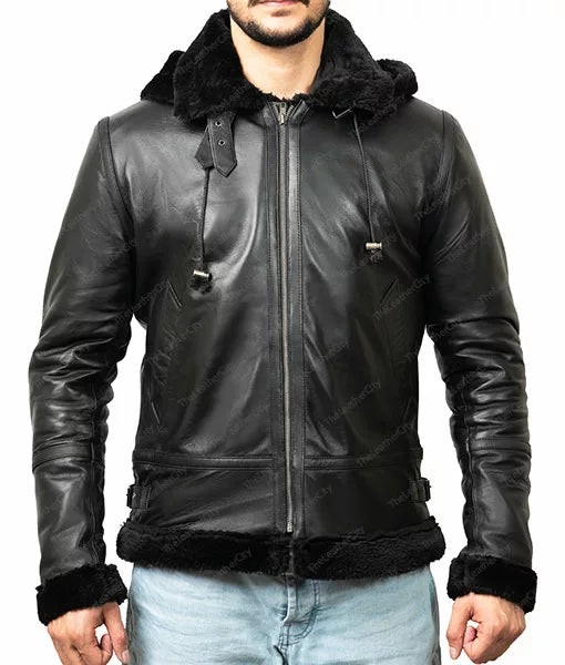 Barboda Black Hooded Bomber Jacket