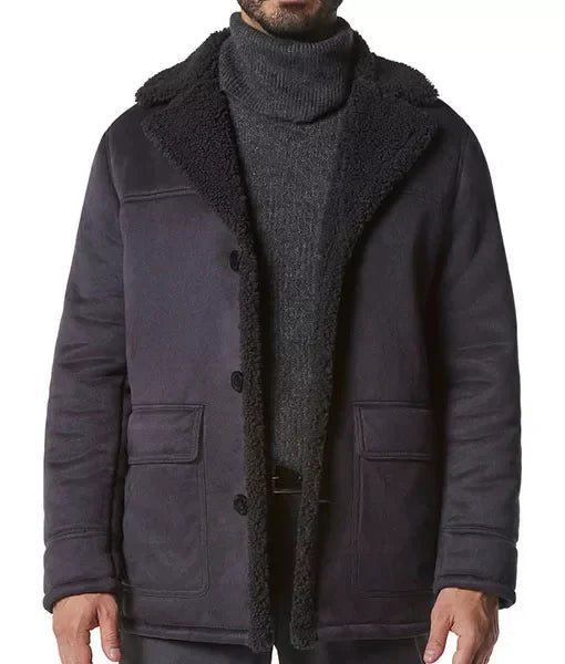 Men’s Classic Faux Shearling Leather Jacket