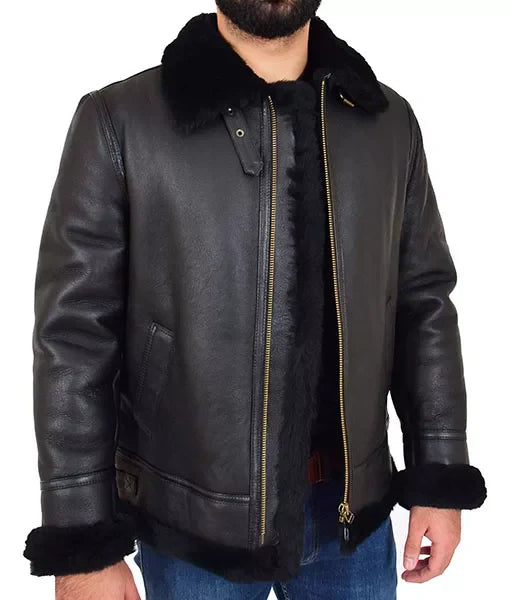 R.A.F Paddy Mystic Black B3 Bomber Jacket