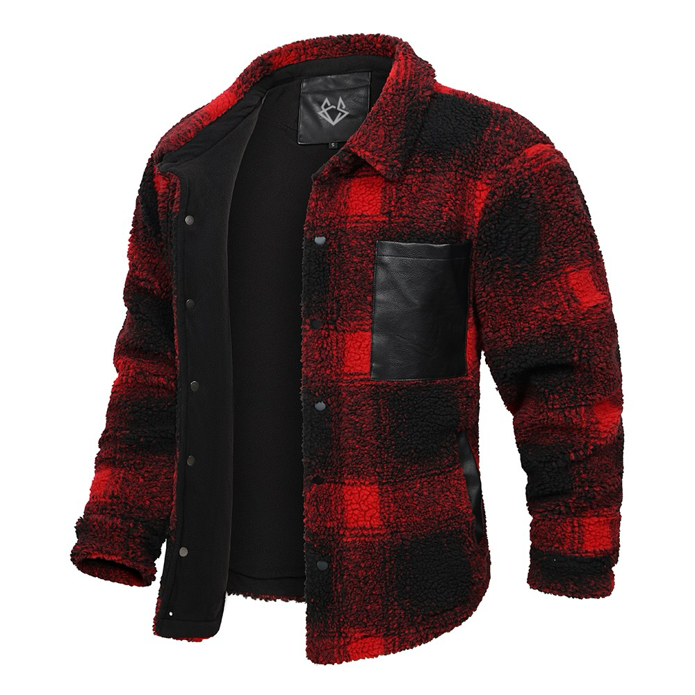 Axel Vintage Red Plaid Sherpa Jacket