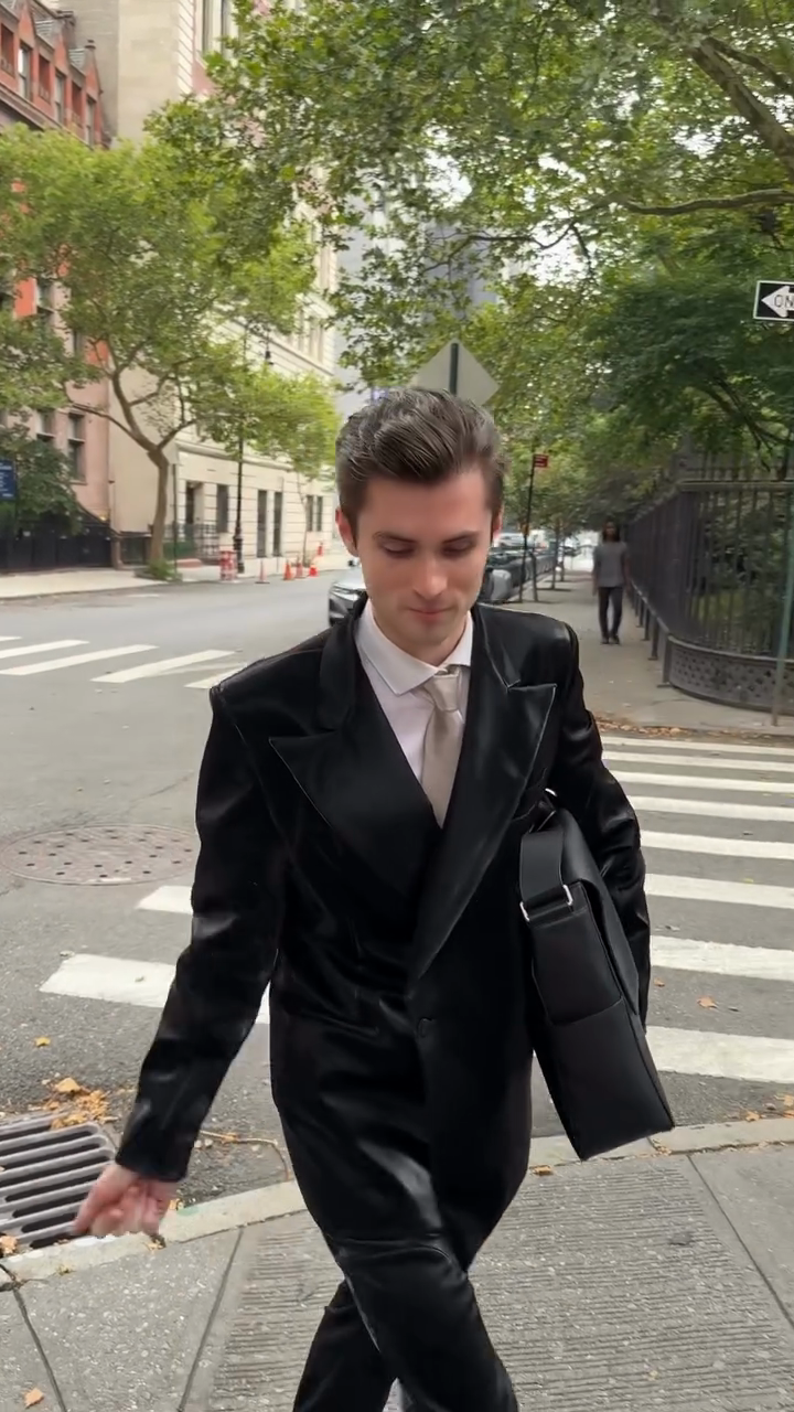 Black Leather Suit Set