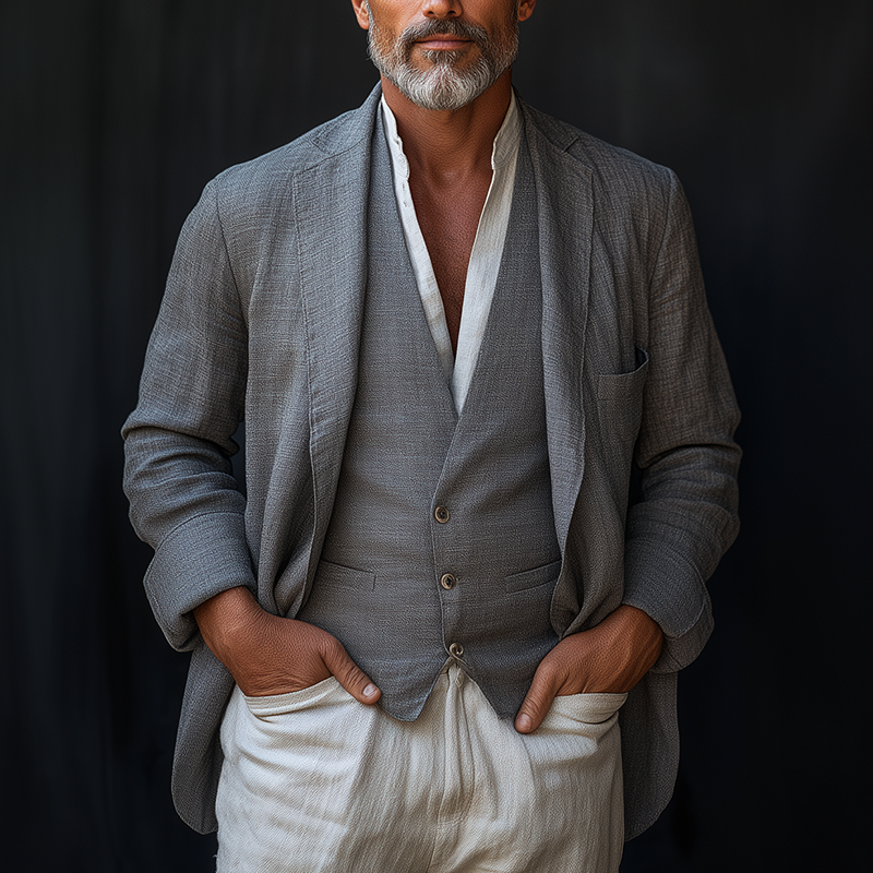 Men's Summer Fashion Light Linen Suit Jacket MTA0988F3P