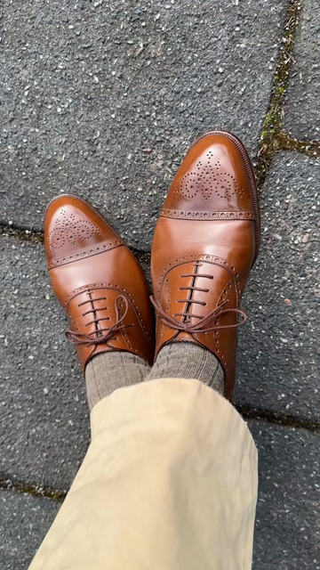 Brown Leather Brogue Oxford Shoes
