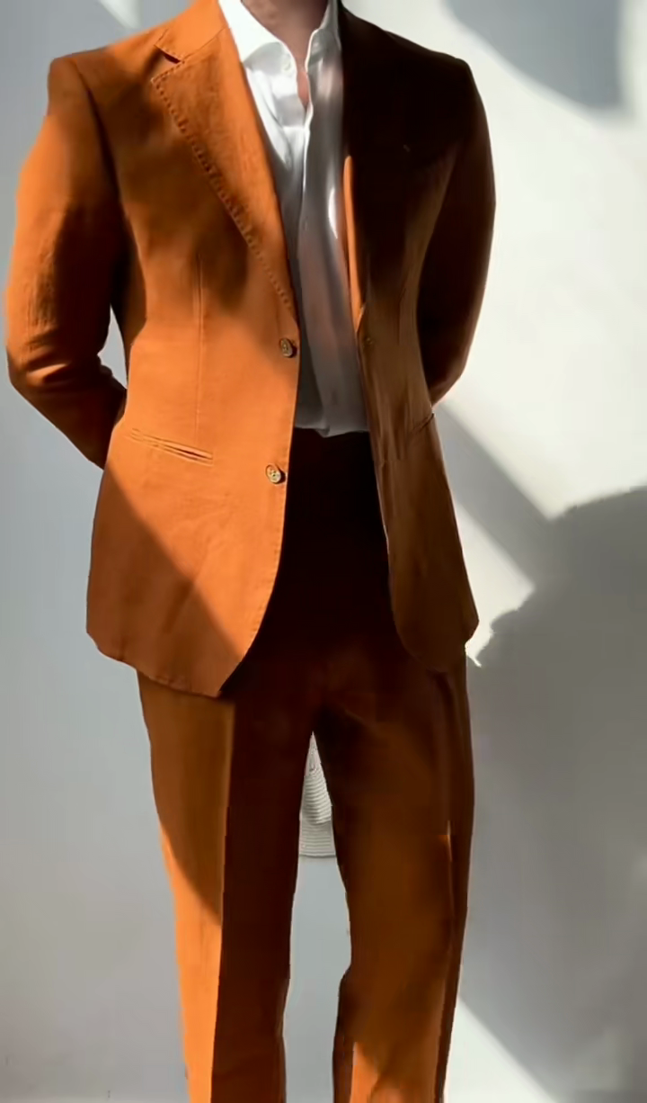 Rust - Colored Linen Suit