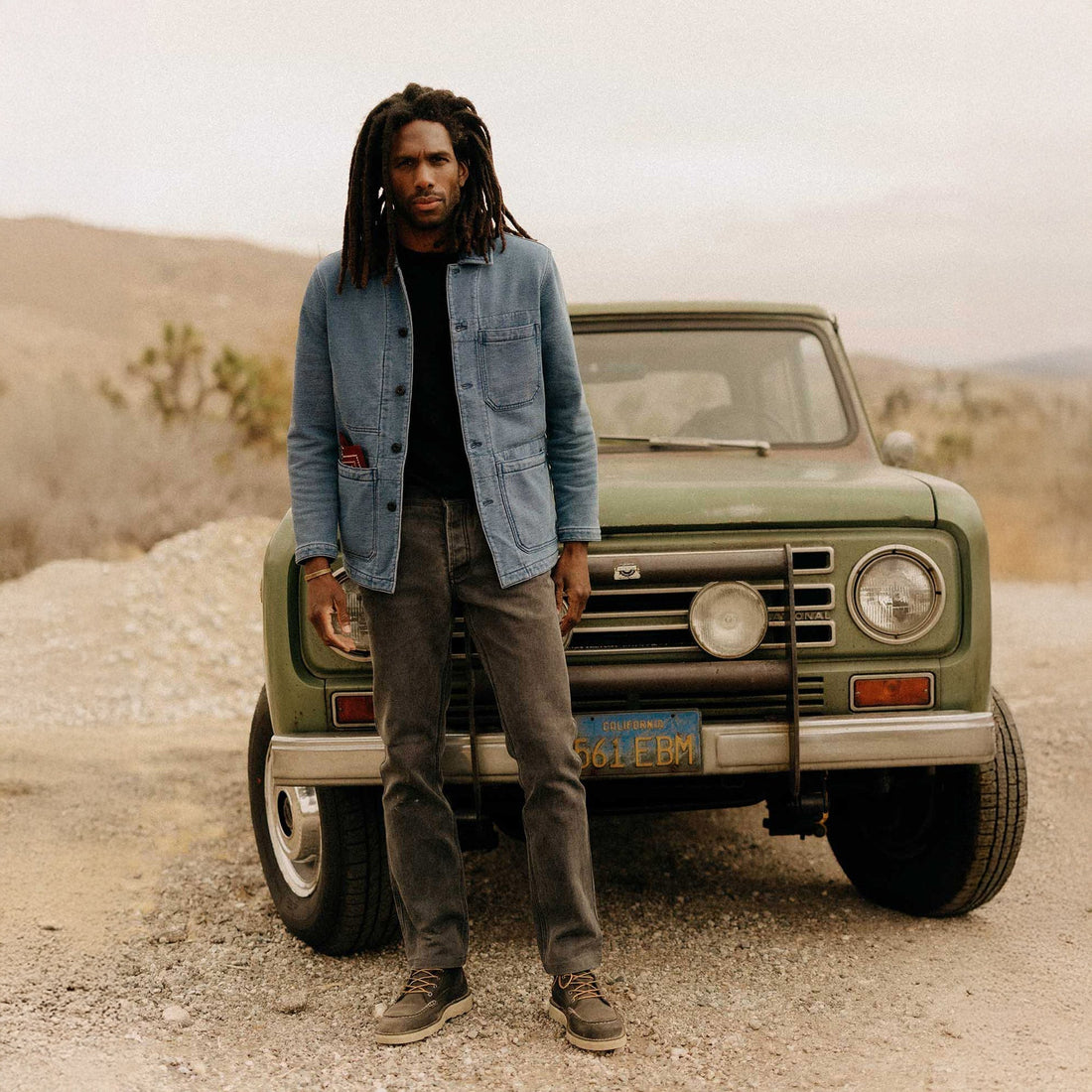 The Primer Jacket in Washed Indigo Terry